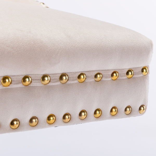 Set of 2 Thick Golden Swivel Velvet Barstools BLAKHOM