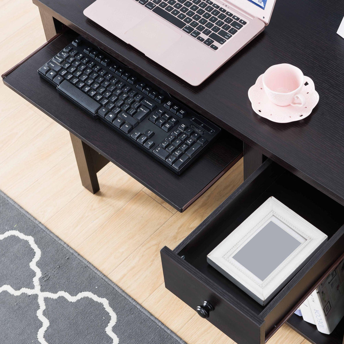 Stylish Red Cocoa Espresso Writing Desk - 39