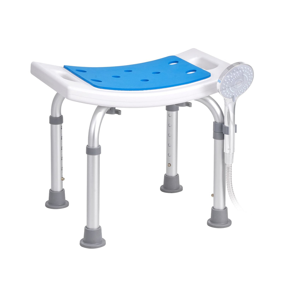 Adjustable Shower Stool with Non-Slip Feet, 350 lb Capacity