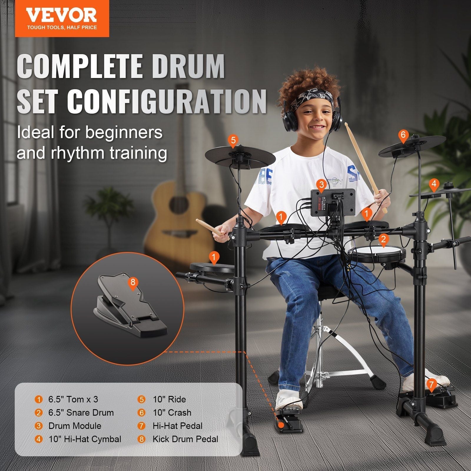 Electric Drum Set Electronic Drum Kit 150 Sounds for Beginners & Adults