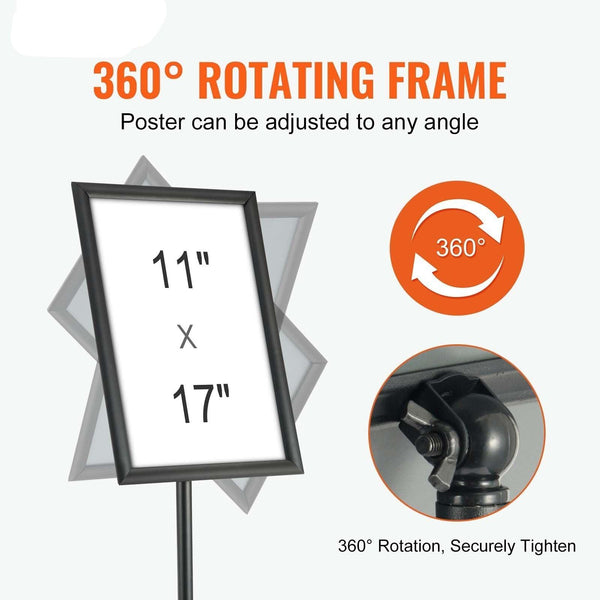 Pedestal Sign Holder, 11 x 17 Inch Vertical and Horizontal Adjustable Poster Stand