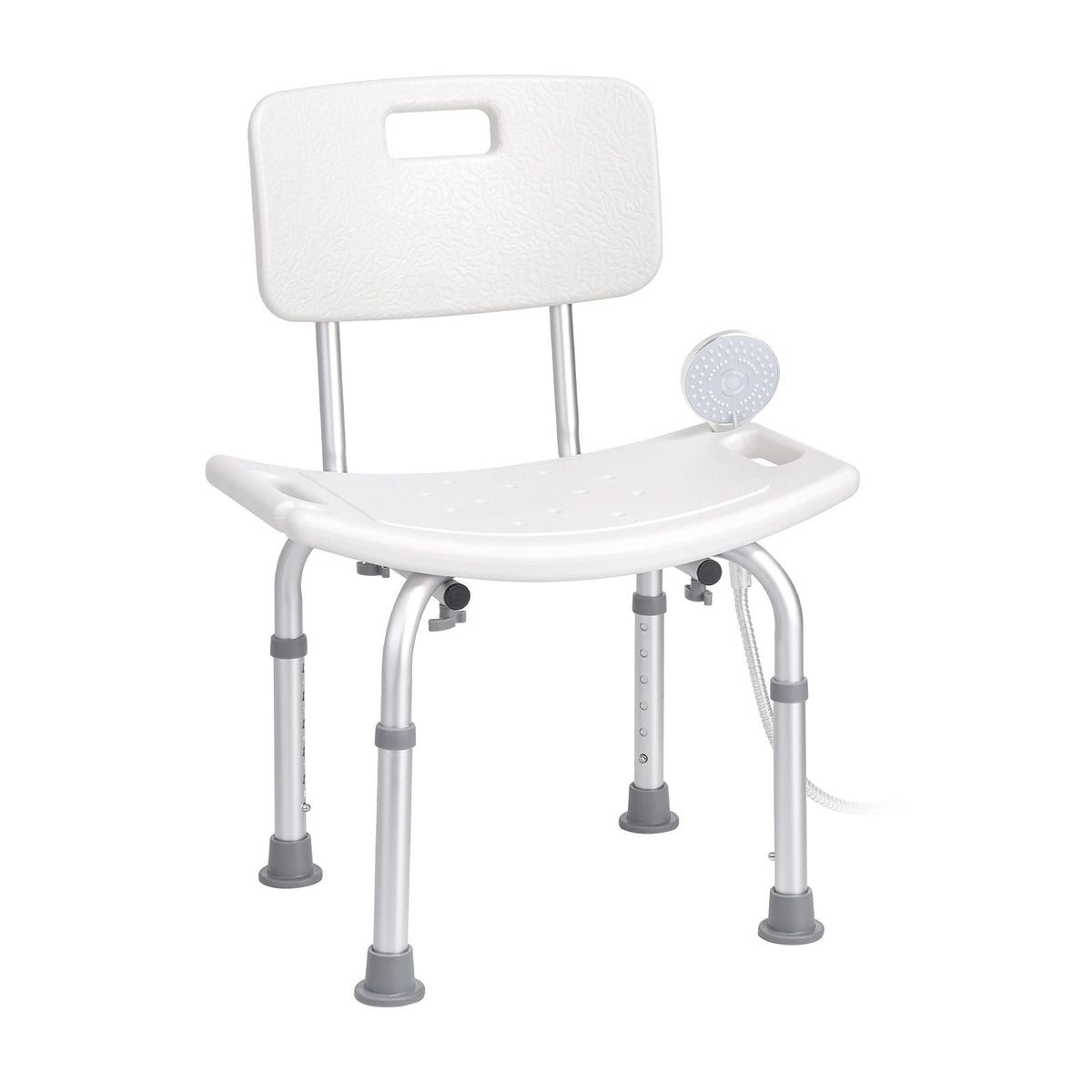 Shower Chair with Back Adjustable Non-Slip Bath Seat 350 lbs