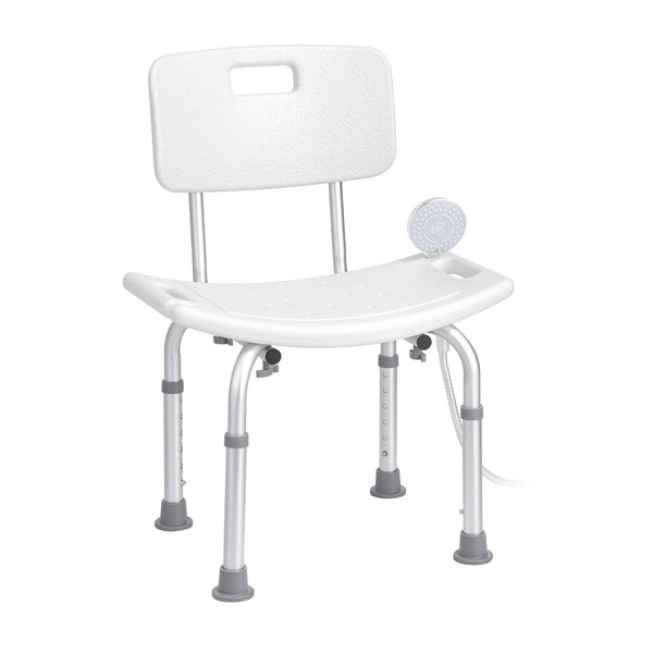 Shower Chair with Back Adjustable Non-Slip Bath Seat 350 lbs