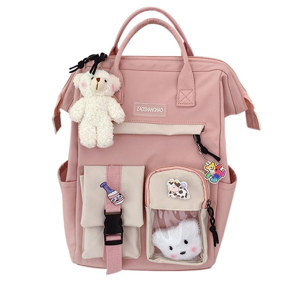 2021 Preppy Purple Backpack Women Waterproof Candy Colors Backpacks Fancy High School Bags for Teenage Girl Cute Travel Rucksack