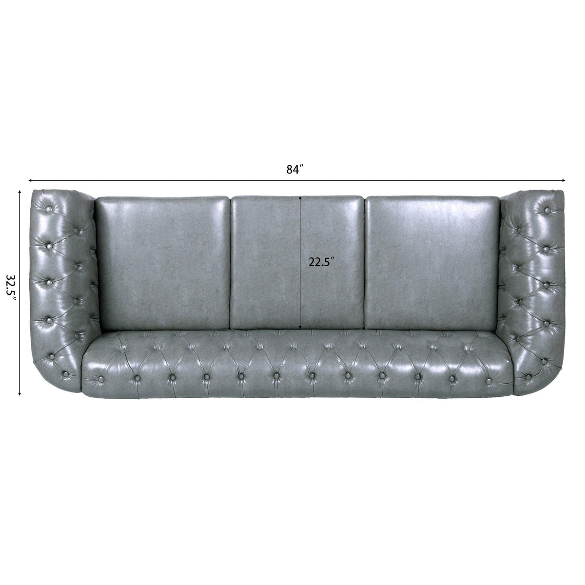 Rolled Arm Chesterfield 3 Seater Sofa