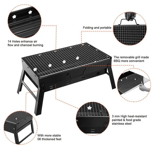 Portable Charcoal BBQ Grill – Lightweight Folding Smoker for Outdoors