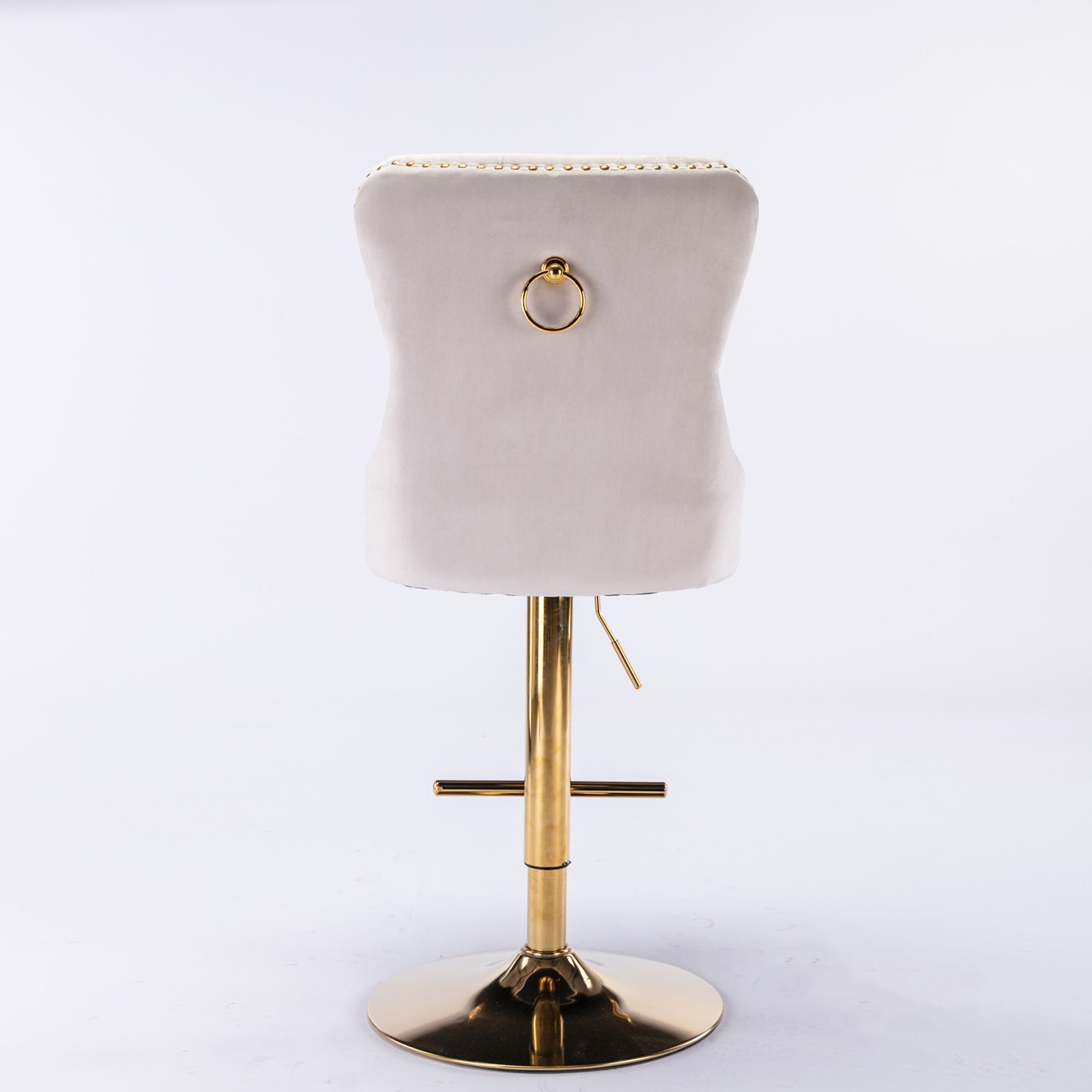 Set of 2 Thick Golden Swivel Velvet Barstools BLAKHOM