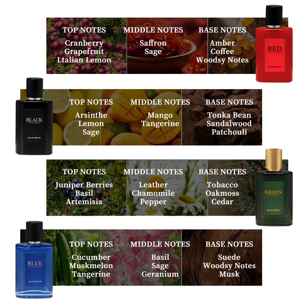 4-Piece Set, Men's Eau De Toilette Spray Gift Box, Long Lasting Fragrance, 4 Different Flavor, 0.85fl.oz/bottle, Valentine's Day And Other Festivals