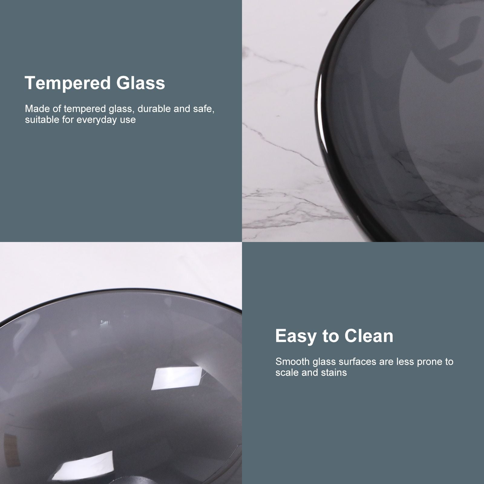 Above Counter Artistic Tempered Glass Bathroom Sink Transparent Counter Top Bathroom Single Bowl Vessel Basin