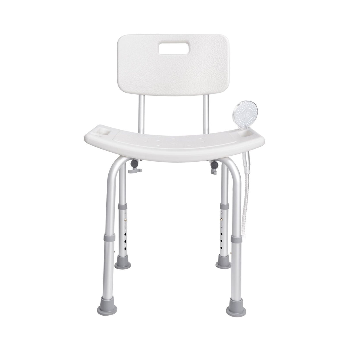 Shower Chair with Back Adjustable Non-Slip Bath Seat 350 lbs