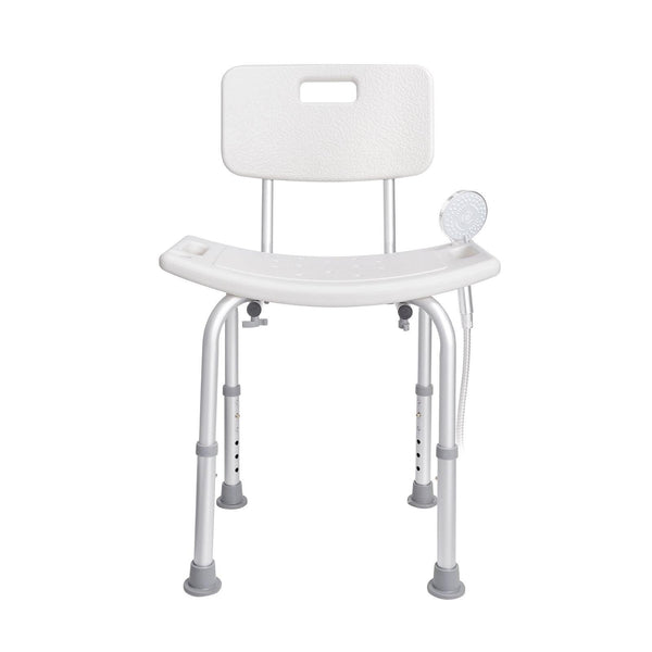 Shower Chair with Back Adjustable Non-Slip Bath Seat 350 lbs