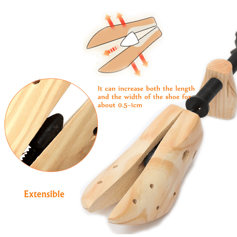 2-Way Wooden Adjustable Shoe Stretcher Expander Men Women Boot Size US 5-13 Berry Charmz