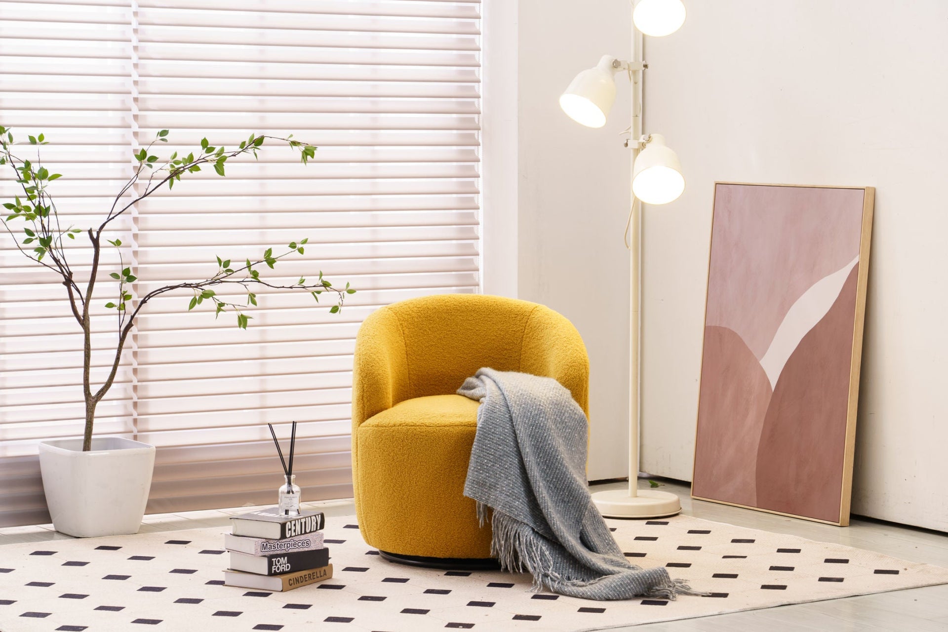 Fabric Swivel Armchair 
