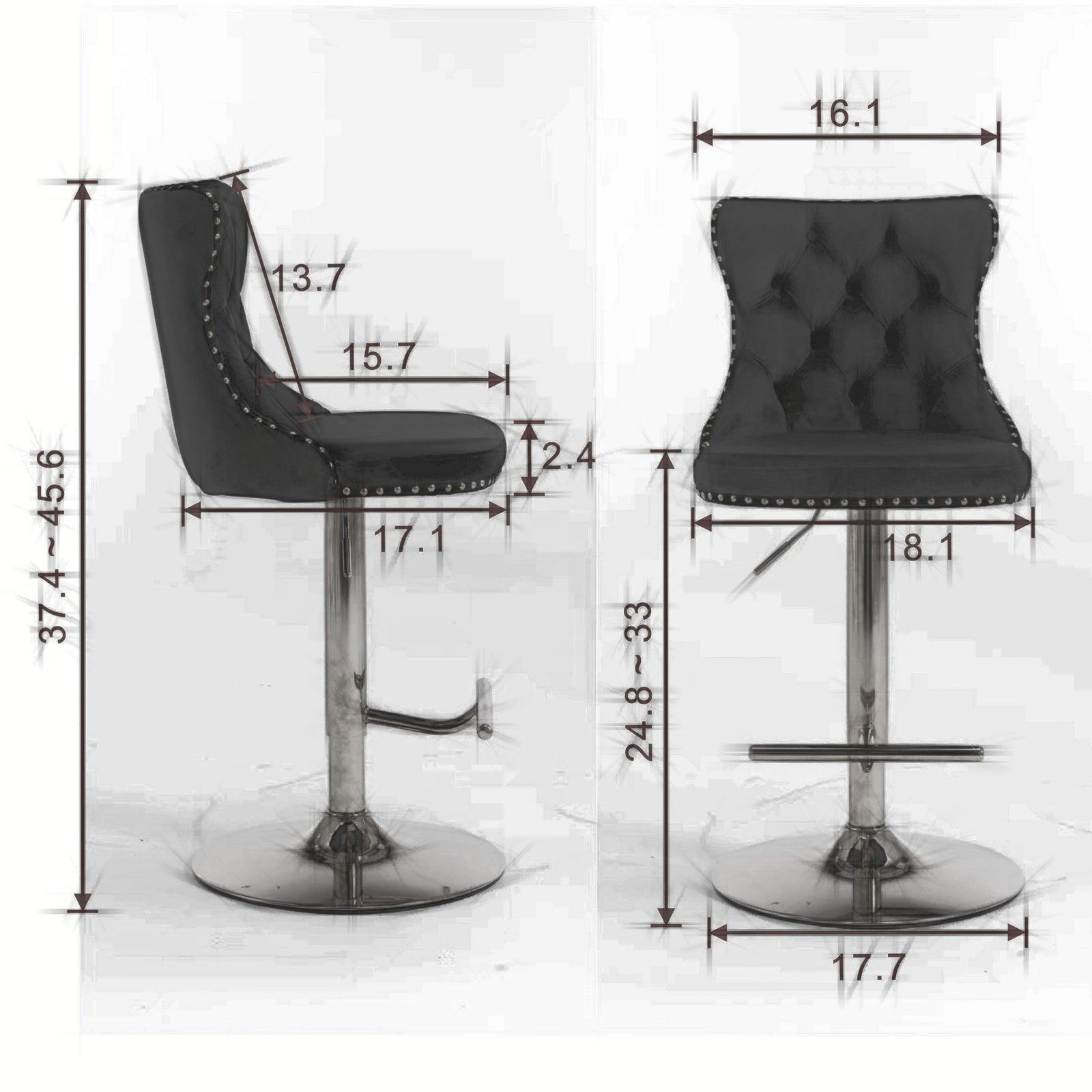 Set of 2  Swivel Velvet Barstools