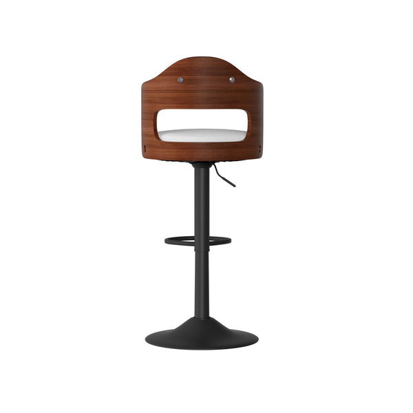 Set of 2  Wooden Barstools PU Leather Upholstered Bar Chairs BLAKHOM