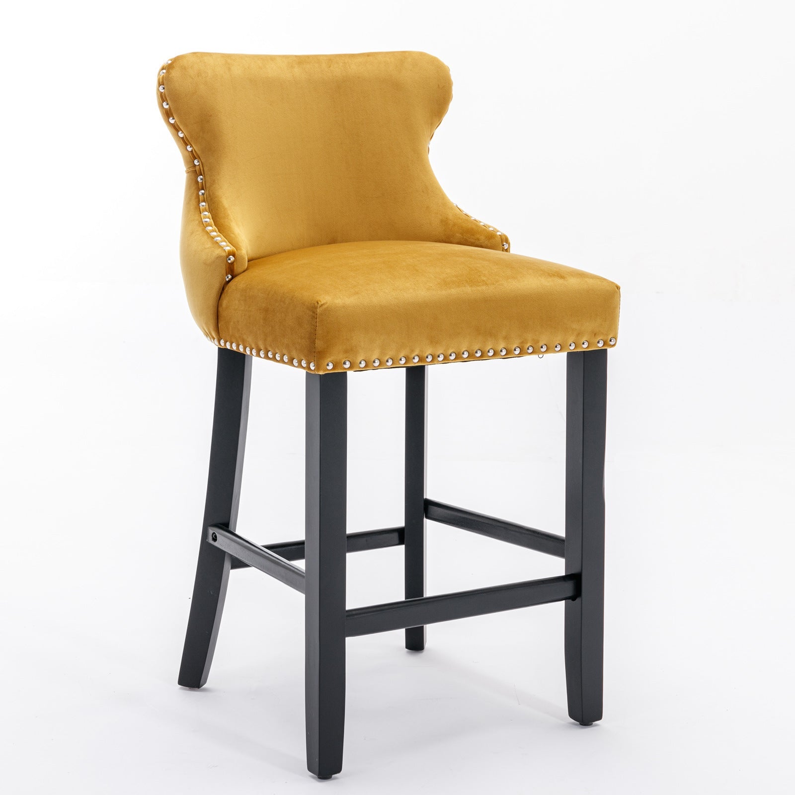 Yellow Velvet Barstool BLAKHOM