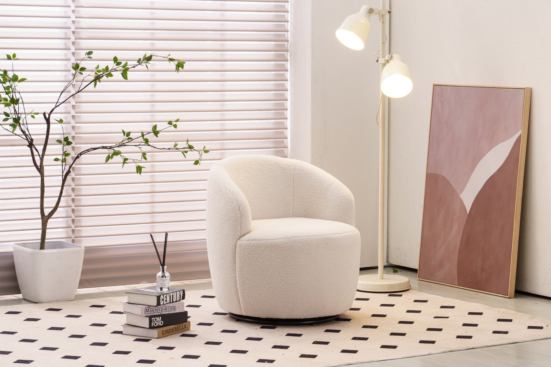 Fabric Swivel Armchair 