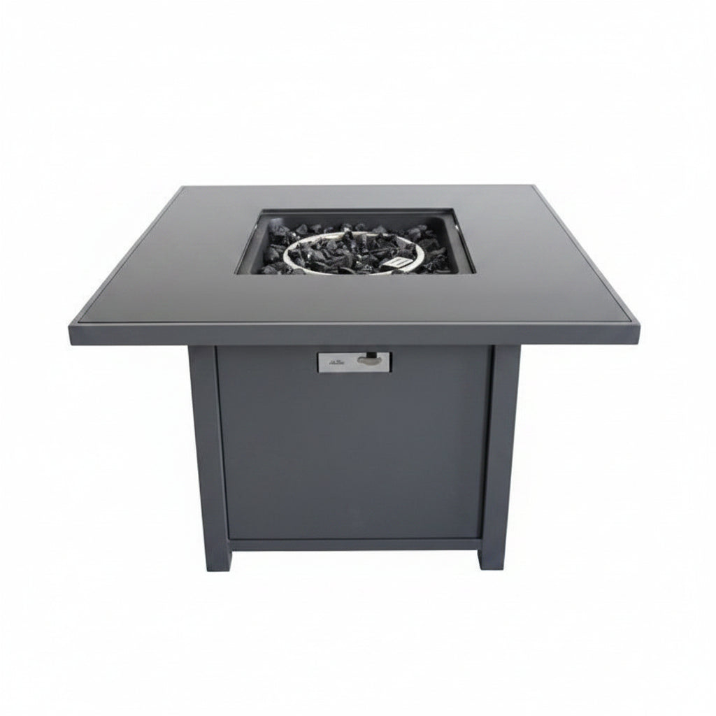 25'' H x 30'' W Steel Outdoor Fire Pit Table with Lid