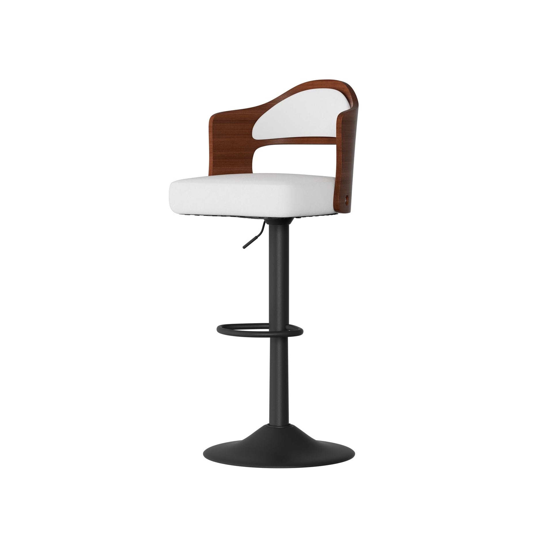 Set of 2  Wooden Barstools PU Leather Upholstered Bar Chairs BLAKHOM