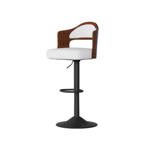 Set of 2  Wooden Barstools PU Leather Upholstered Bar Chairs BLAKHOM