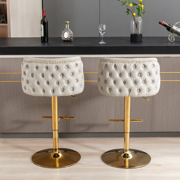 Set of 2 Modern PU Upholstered Swivel Barstools BLAKHOM
