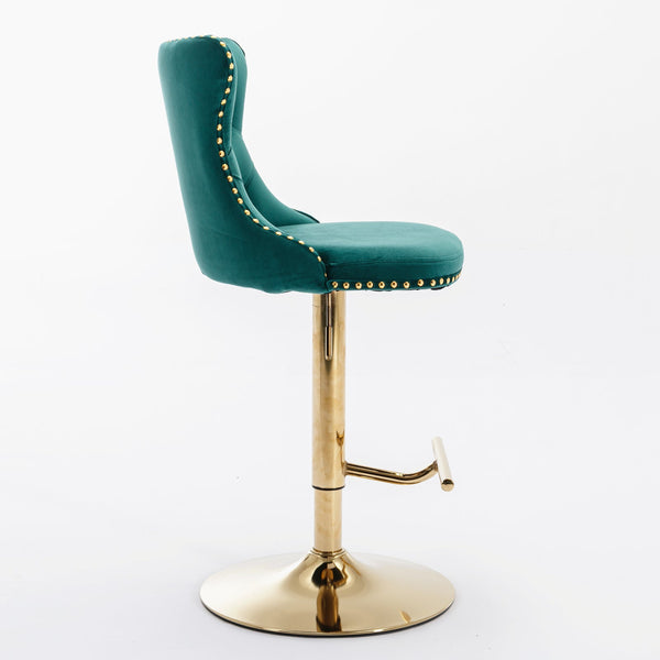 Golden Swivel Velvet Barstools BLAKHOM