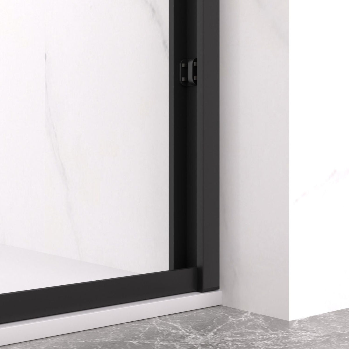 Aluminum Frame Double Sliding Shower Door, Bypass Bathroom Sliding Door with Premium 5/16