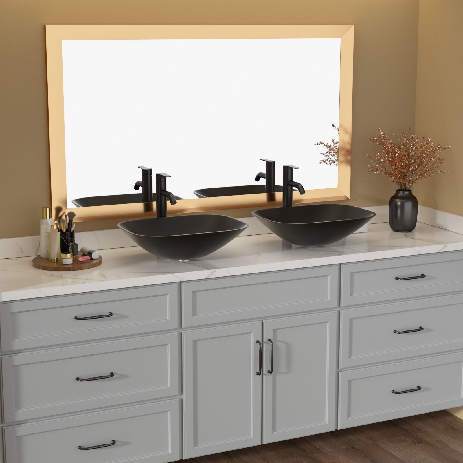 Above Counter Artistic Tempered Glass Bathroom Sink Transparent Counter Top Bathroom Single Bowl Vessel Basin