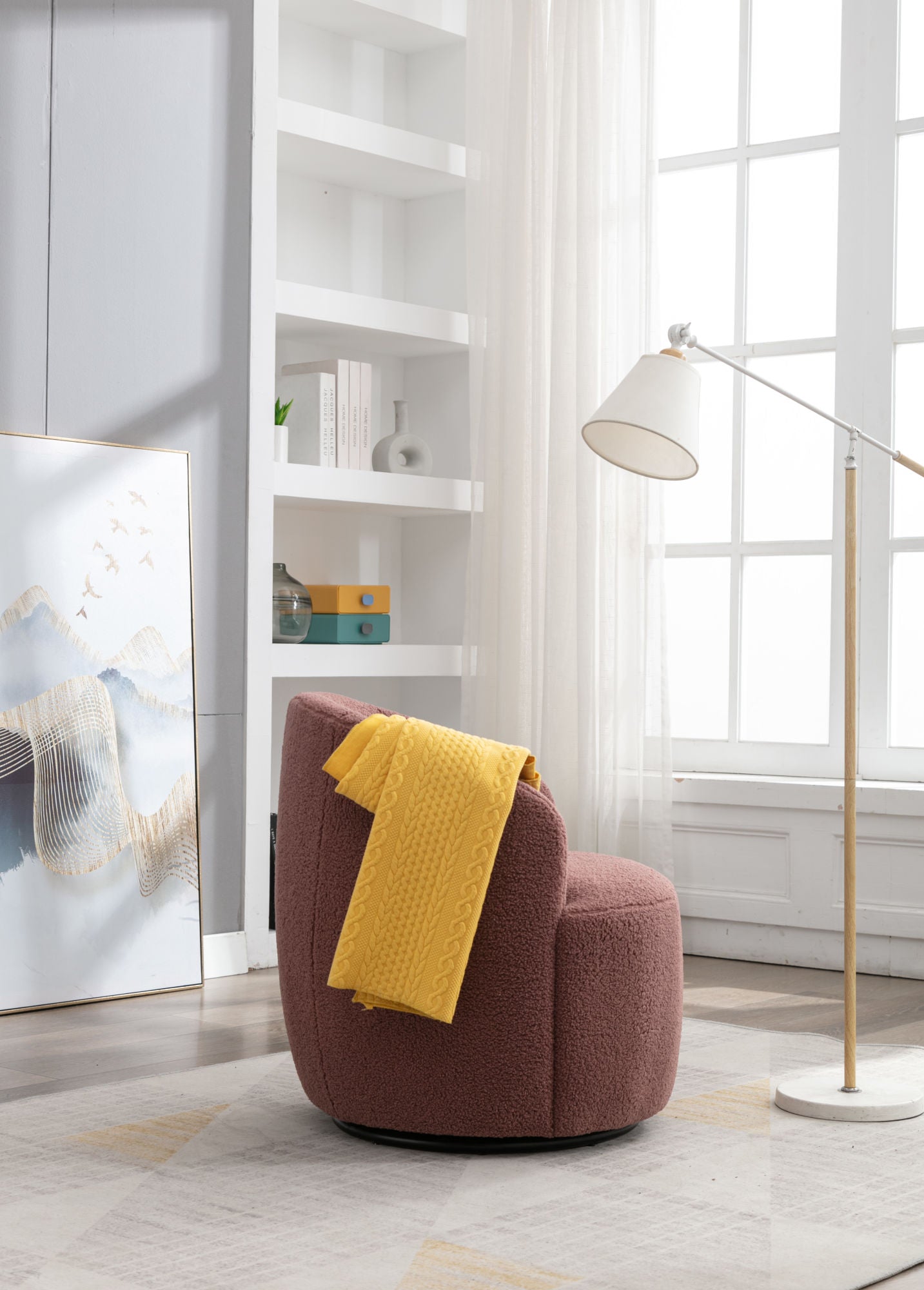 Fabric Swivel Armchair 