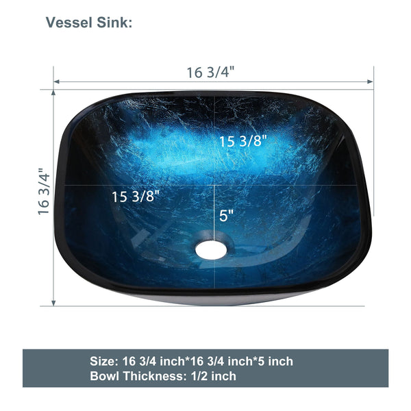 Above Counter Artistic Tempered Glass Bathroom Sink Transparent Counter Top Bathroom Single Bowl Vessel Basin