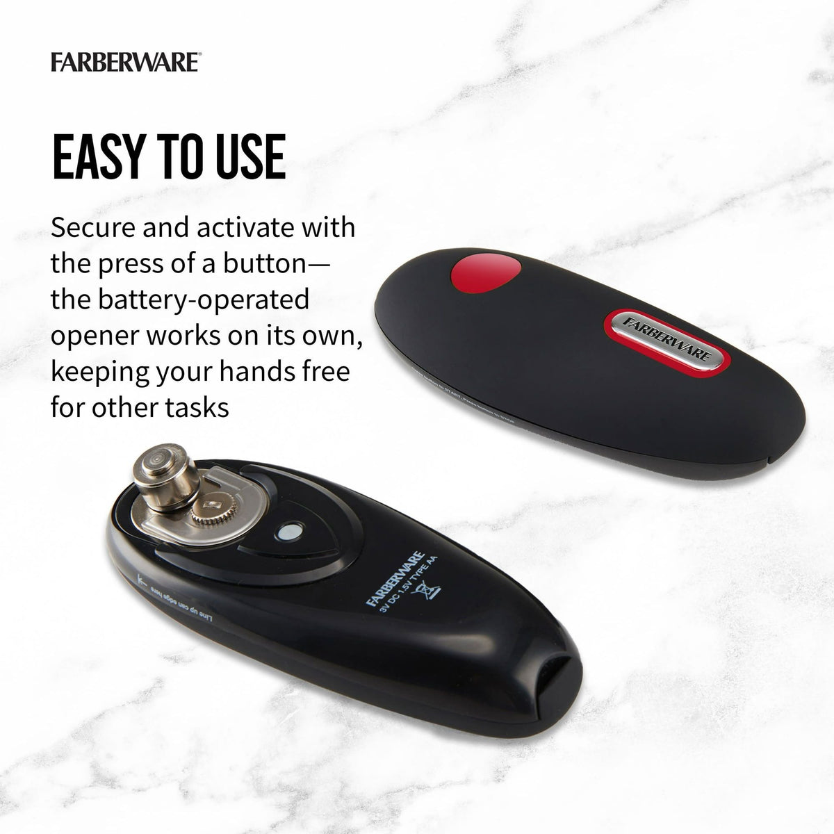 Hands-Free Electric Can Opener Battery Operated | Compact Smooth Edge