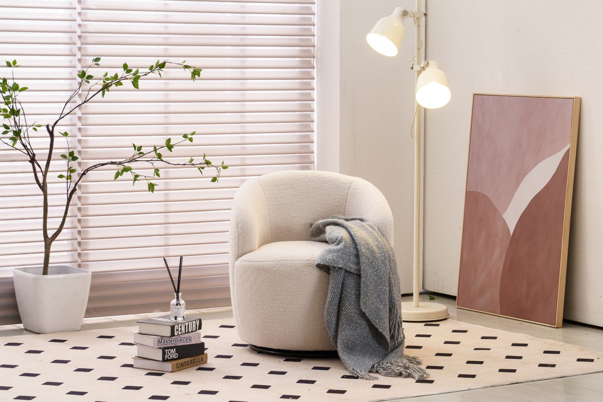 Fabric Swivel Armchair 