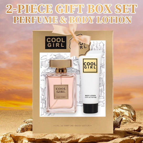 2-piece set, women's perfume spray and body lotion gift box, lasting fragrance, aldehydes, jasmine, ylang, orange blossom, bergamot, lemon flavor, very suitable for holiday gifts, dates, parties Berry Charmz