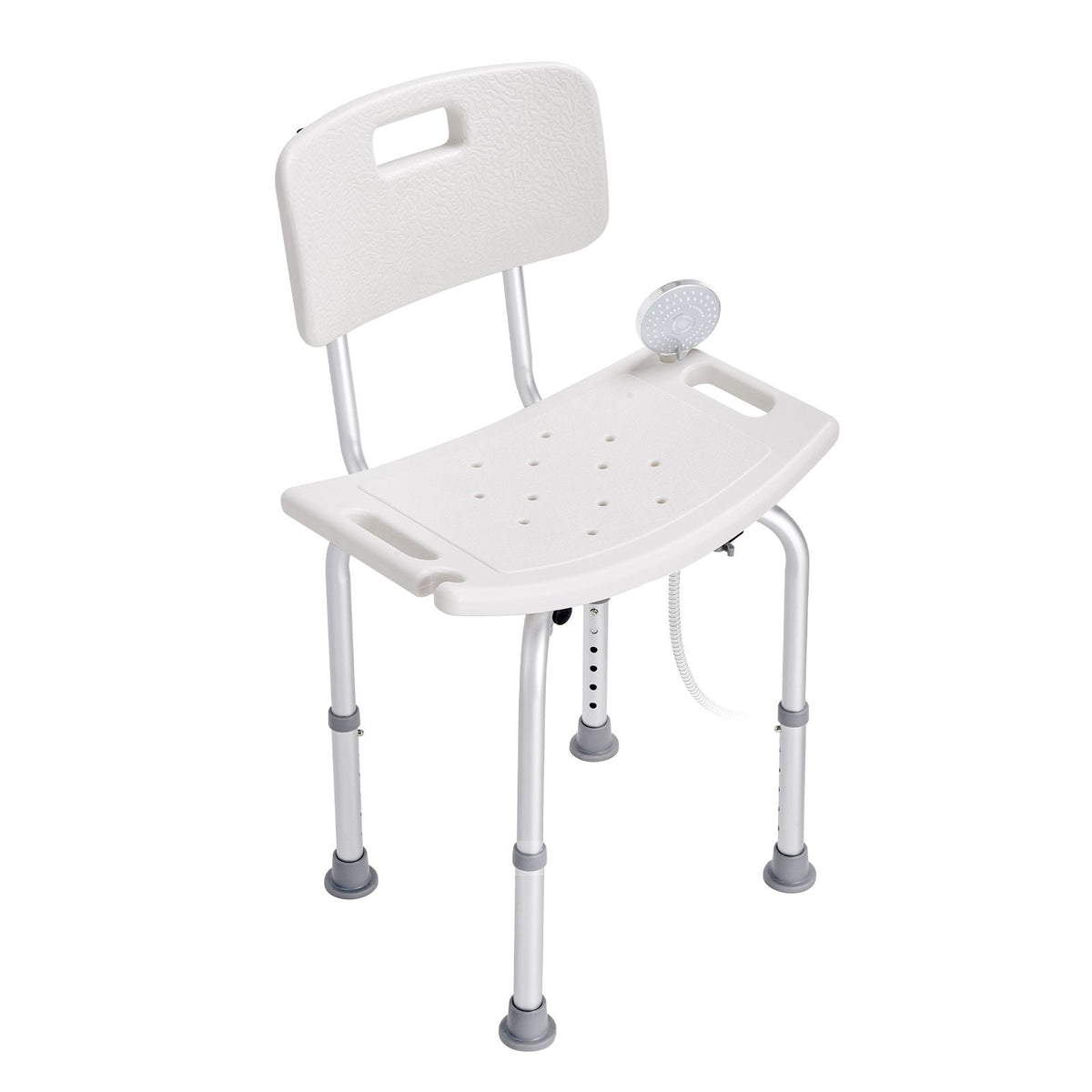 Shower Chair with Back Adjustable Non-Slip Bath Seat 350 lbs