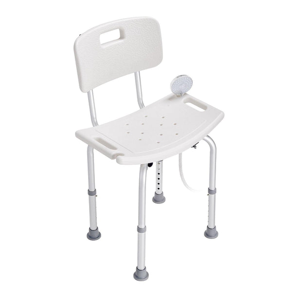 Shower Chair with Back Adjustable Non-Slip Bath Seat 350 lbs