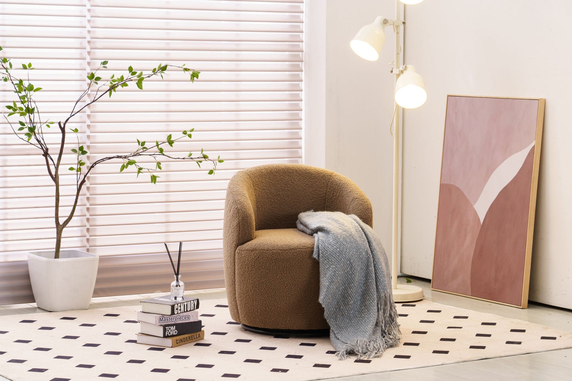 Fabric Swivel Armchair 