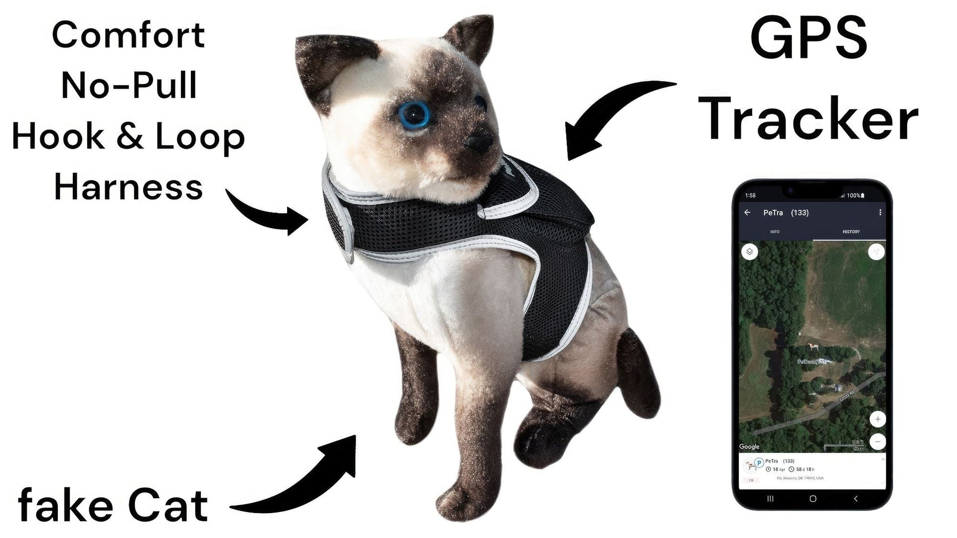 Collar Rechargeable Portable GPS Tracking Devices for Pets GSM Locator Size:XS