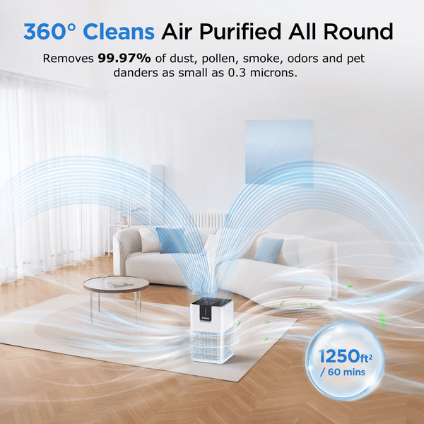 MOOKA Air Purifiers for Home Large Room Up to 1250 Ft², H13 HEPA Air Purifier for Pets Dust Odor Smoke, Aromatherapy Function, Air Cleaner with 15dB Quiet Sleep Mode for Bedroom Office Living Room
