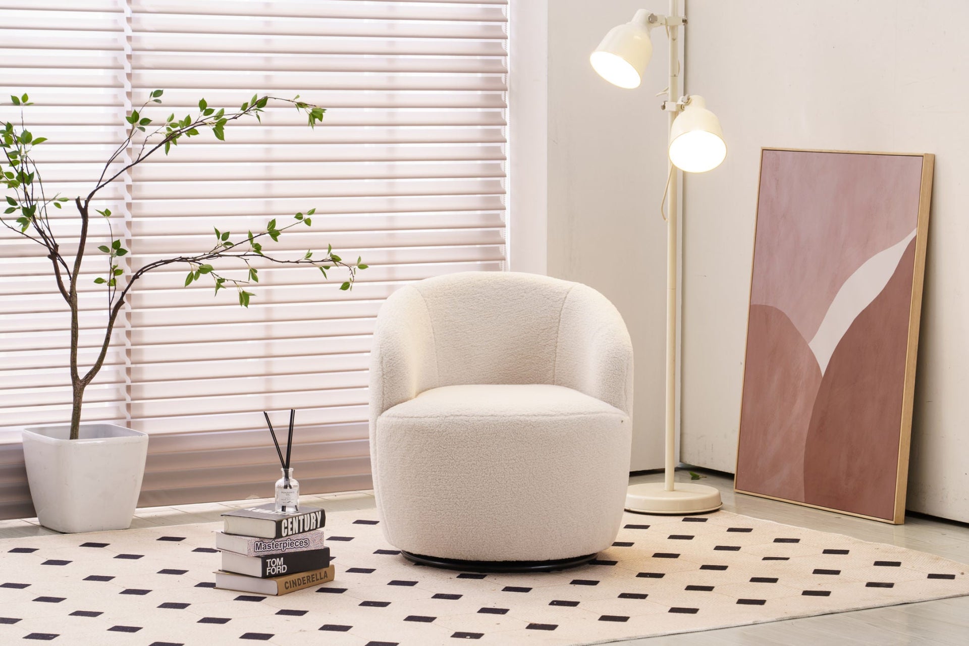 Fabric Swivel Armchair 