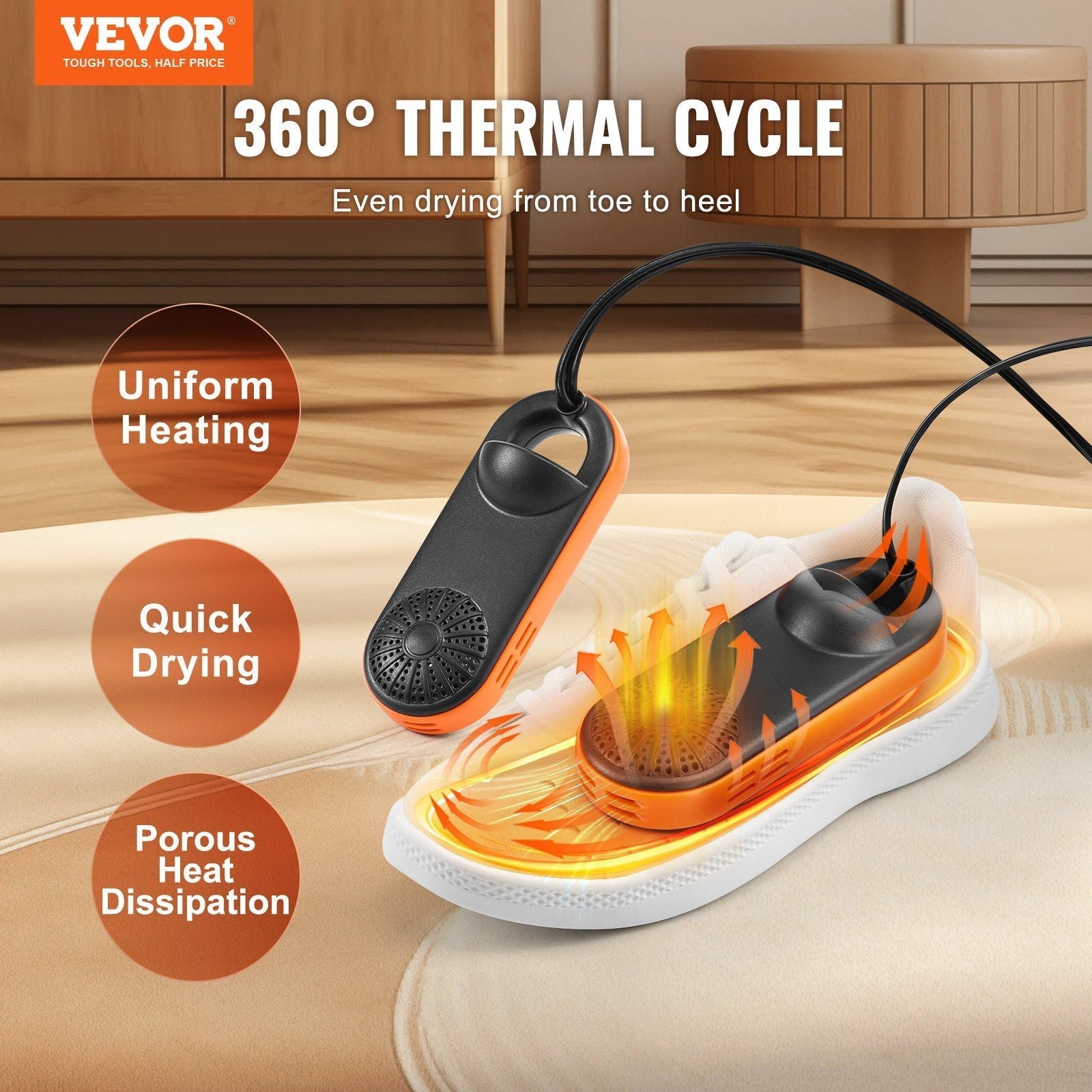 VEVOR Boot Dryer Shoe Dryer, Portable Footwear Dryers Machine with Auto Temperature Control for Rainy Seasons Winter Travel, Extendable Boot Warmer Fireproof Drying for Shoes, Gloves, Socks Berry Charmz