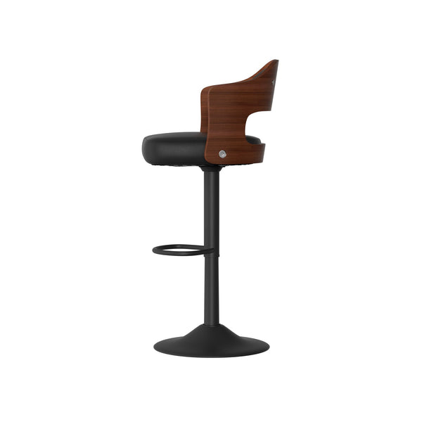 Set of 2  Wooden Barstools PU Leather Upholstered Bar Chairs BLAKHOM