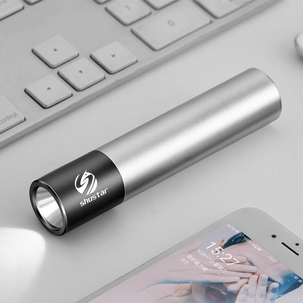 Dual Power LED Flashlight With Pure Beam Slide Focus Waterproof Rechargeable LED USB Telescopic Zoom Portable Flashlight For Night Lighting Night Riding Camping High-Powered Flash Lights