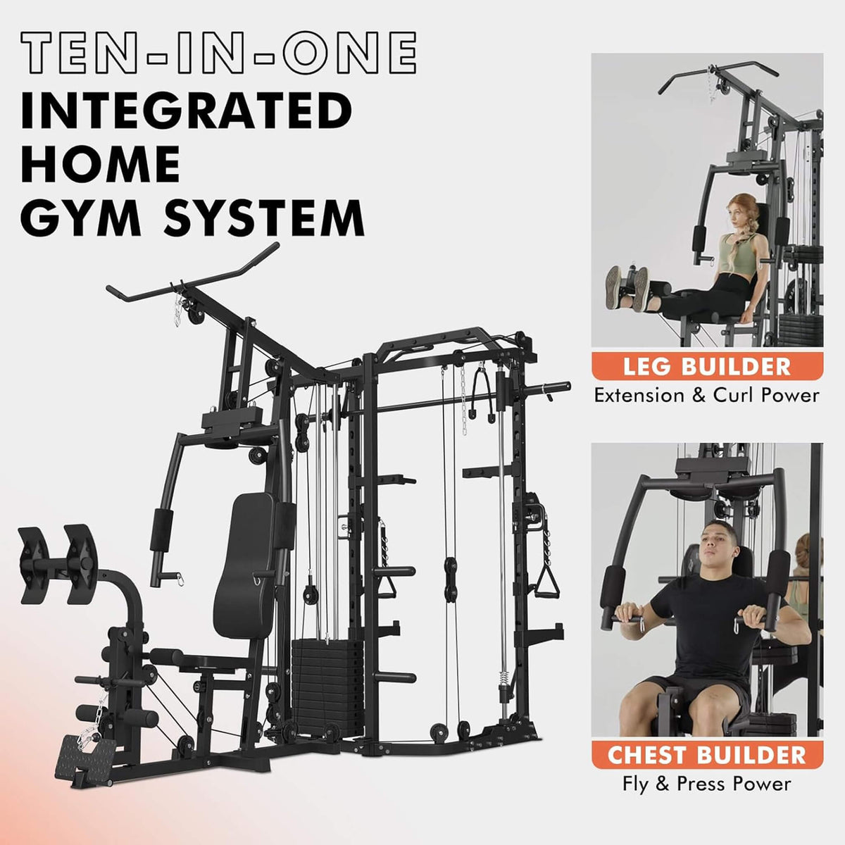 Dual Station Smith Machine With Cable Crossover Home Gym (SAK24079)