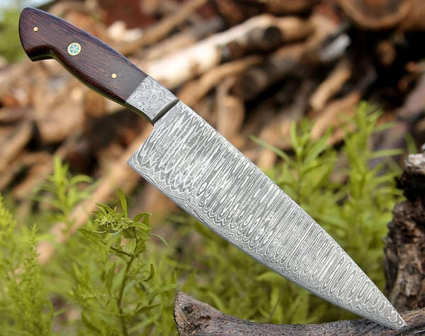 Duece Custom Chef Knife with Exotic Wenge Wood Handle - Gifts for You 'n Me
