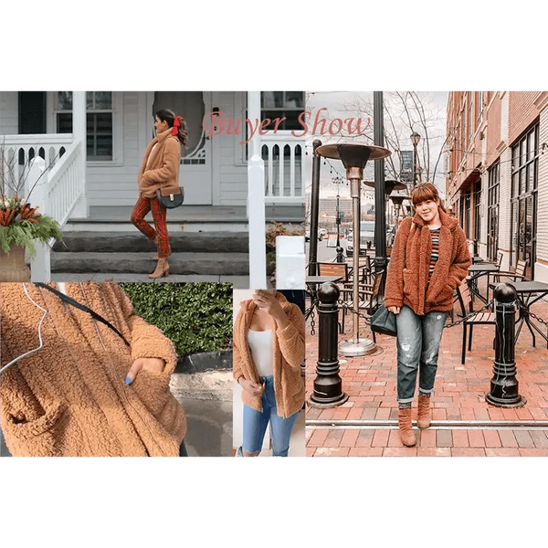 Durable Autumn Winter Faux Fur Coat For Women Casual Warm Soft Zipper Fur Jacket Plush Overcoat Pocket Plus Size Teddy Coat For Female