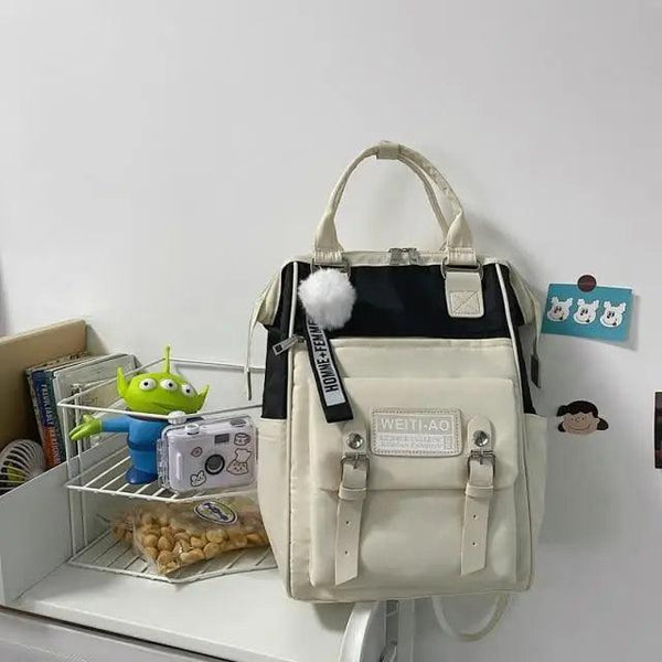 Durable Backpacks for School Teenagers Girls Designer Patchwork Bagpack With Cute Ring Bag For Travel, Laptop, Backpack Women Notebook