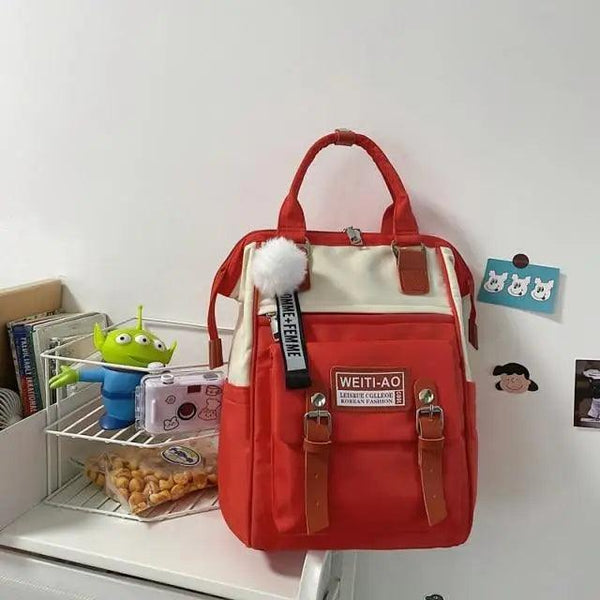 Durable Backpacks for School Teenagers Girls Designer Patchwork Bagpack With Cute Ring Bag For Travel, Laptop, Backpack Women Notebook