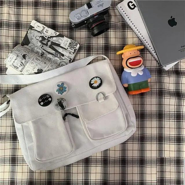 Durable Canvas Diagonal Cross Bag Youth Fashion And Casual Version Ladies Large Capacity Shoulder Bag For Women And Girls