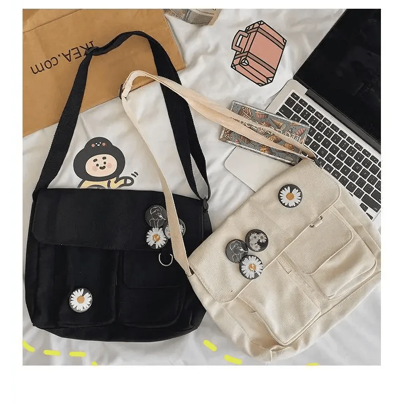 Durable Canvas Diagonal Cross Bag Youth Fashion And Casual Version Ladies Large Capacity Shoulder Bag For Women And Girls