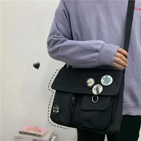Durable Canvas Diagonal Cross Bag Youth Fashion And Casual Version Ladies Large Capacity Shoulder Bag For Women And Girls